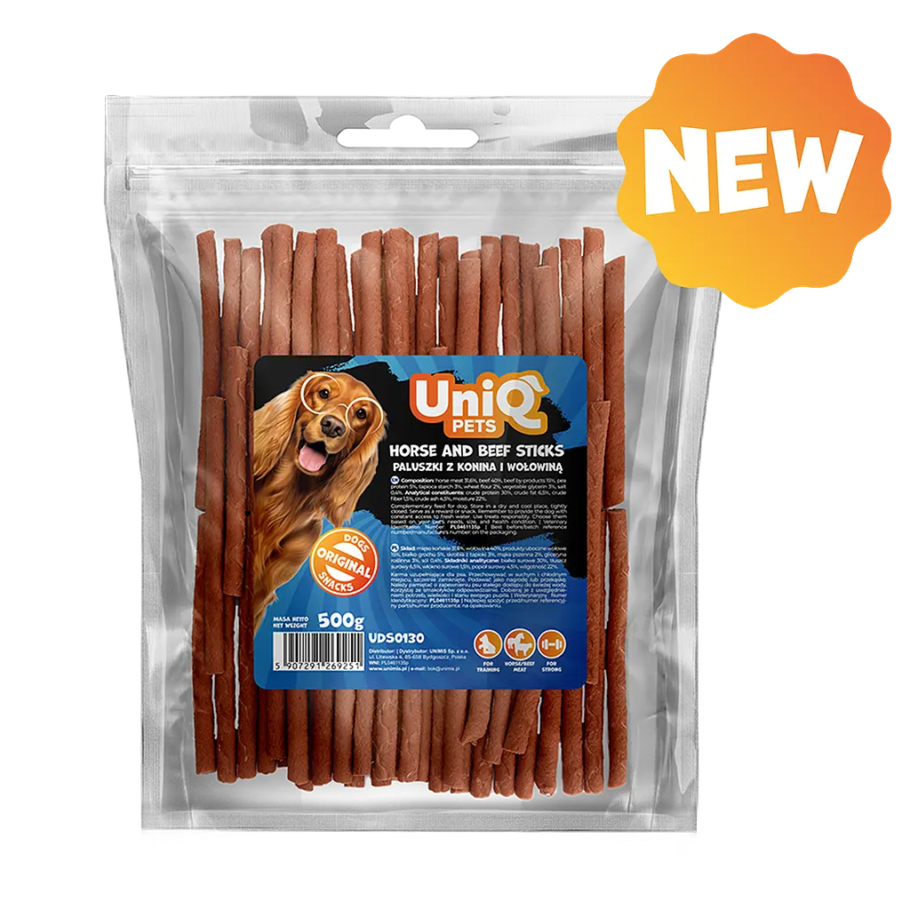 Ласощі для собак UniQ PETS Стіки з кониною та яловичиною, 500 г - фото 4
