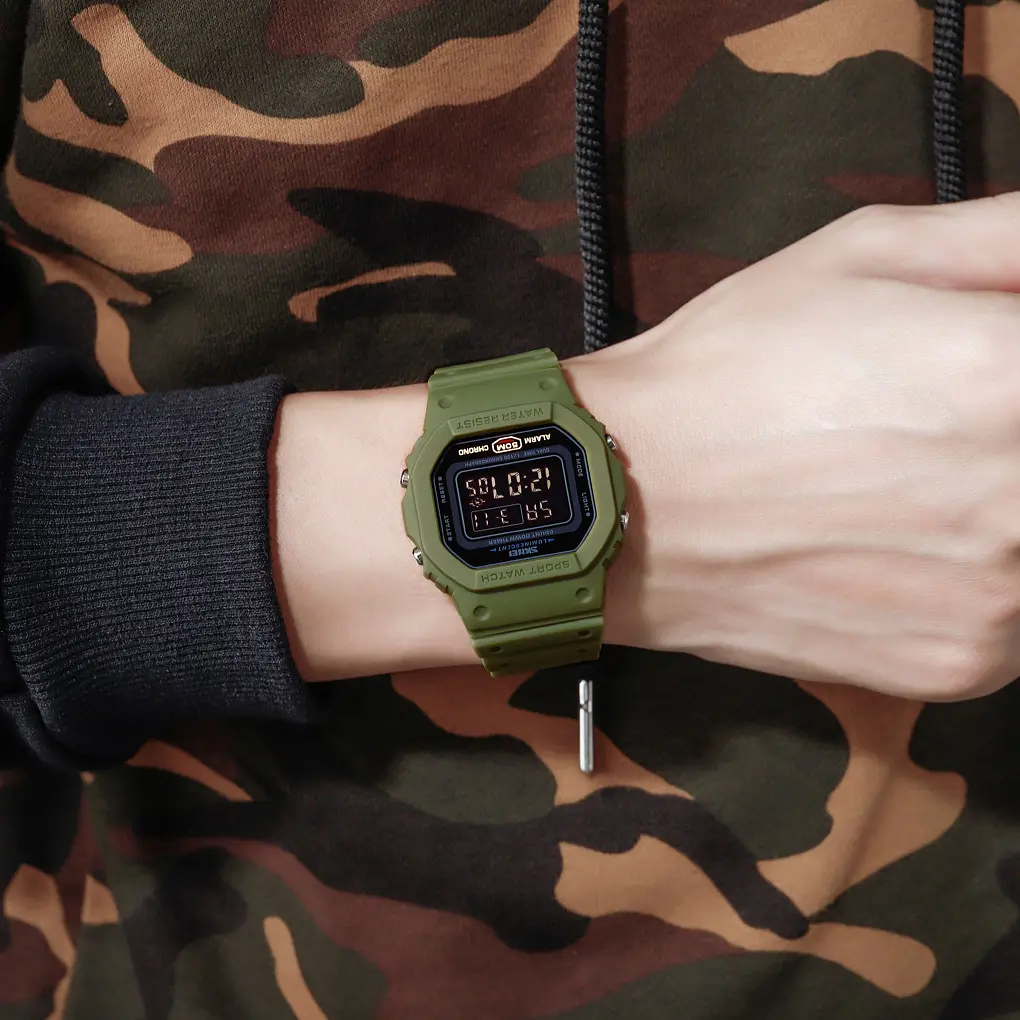Наручний годинник чоловічий 1628 Military-Black Skmei acs0030668 - фото 3