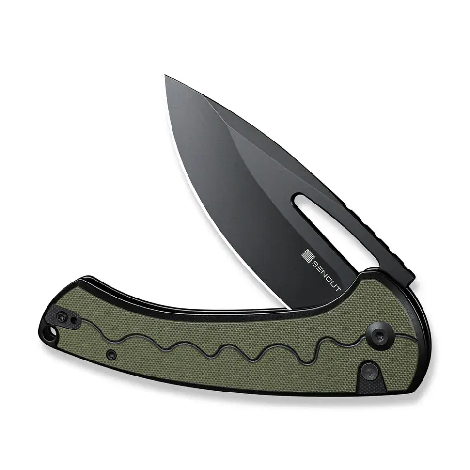 Ніж Sencut Squiggy, Black/Green G10, Darkwash (S24082A-2) - фото 3