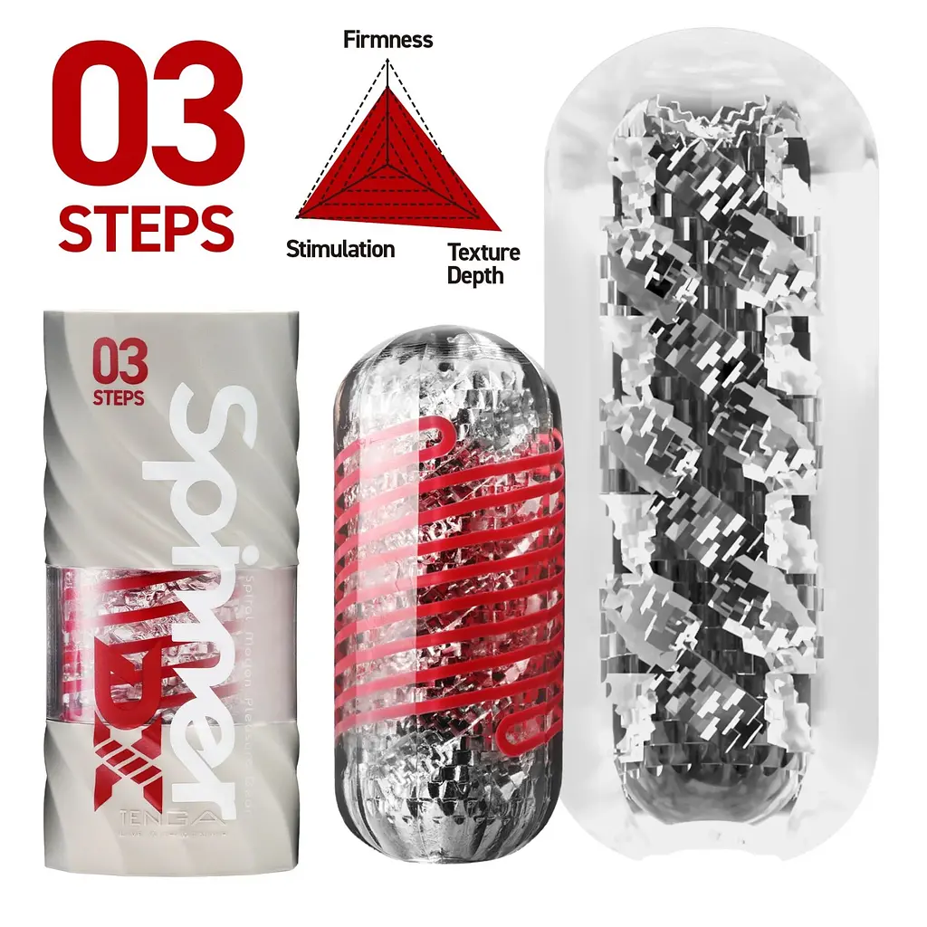Мастурбатор Tenga Spinner DX 03 Steps, з пружною стимулювальною спіраллю всередині, потужний вплив - фото 2