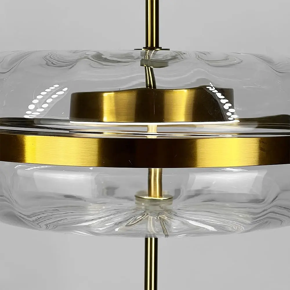 Підвісний світильник із прозорим плафоном та латунним корпусом Ø 35х40 см | Line F | Арт. BM4-350 AB+CL - фото 3