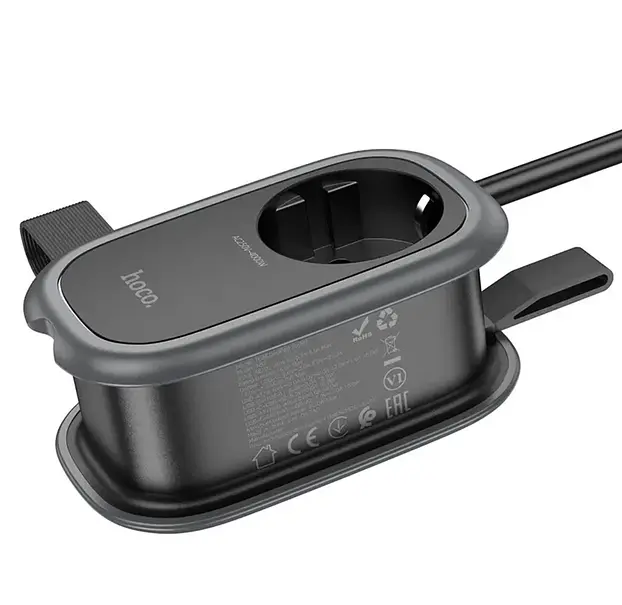 Сетевой удлинитель Hoco NS7 Sharp USB-C/USB-A Черный - фото 4