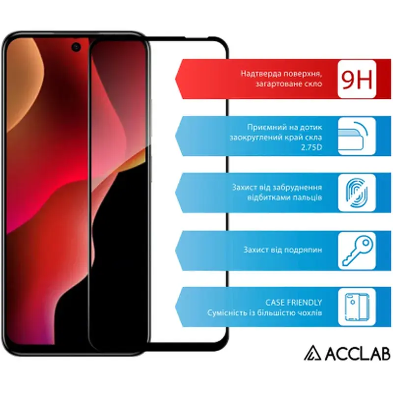 Скло захисне ACCLAB Full Glue Infinix Hot 50i Black (1283126606885) - фото 3