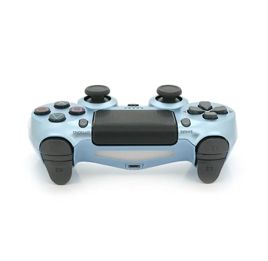 Геймпад джойстик DoubleShock Wireless PS4 Double Motor Vibration DUALSHOCK 4 Silver-Blue - фото 2