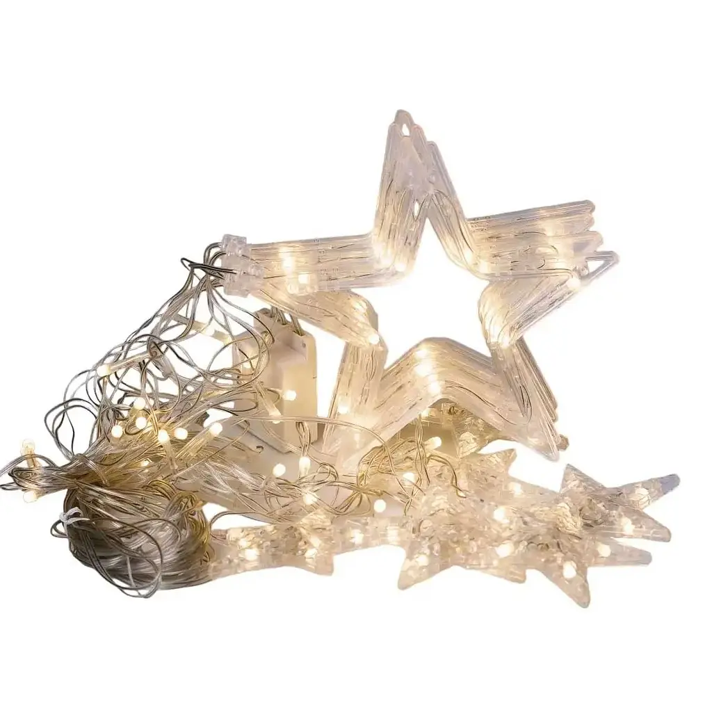 Гірлянда-штора GarlandoPro Зірки розмір 3x0.7 м 12 фігур, жовтий (1733056Y) - фото 6