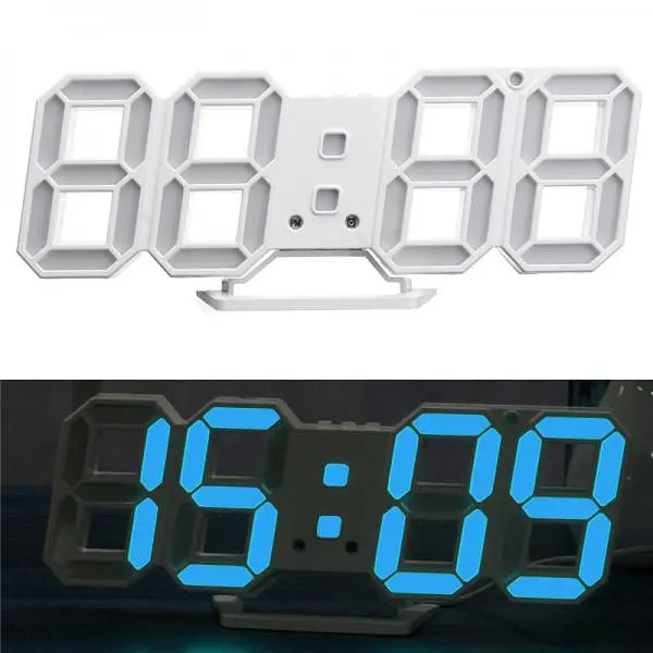 Настільний LED годинник електронний з будильником термометром від USB Caixing CX-2218 синє підсвічування - фото 2