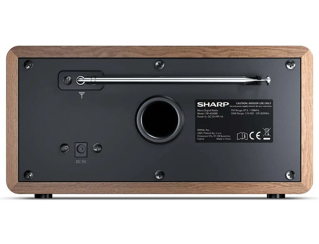 Радіоприймач колонка Sharp DR450BR Brown DAB+, FM RDS, Bluetooth, мережа - фото 4