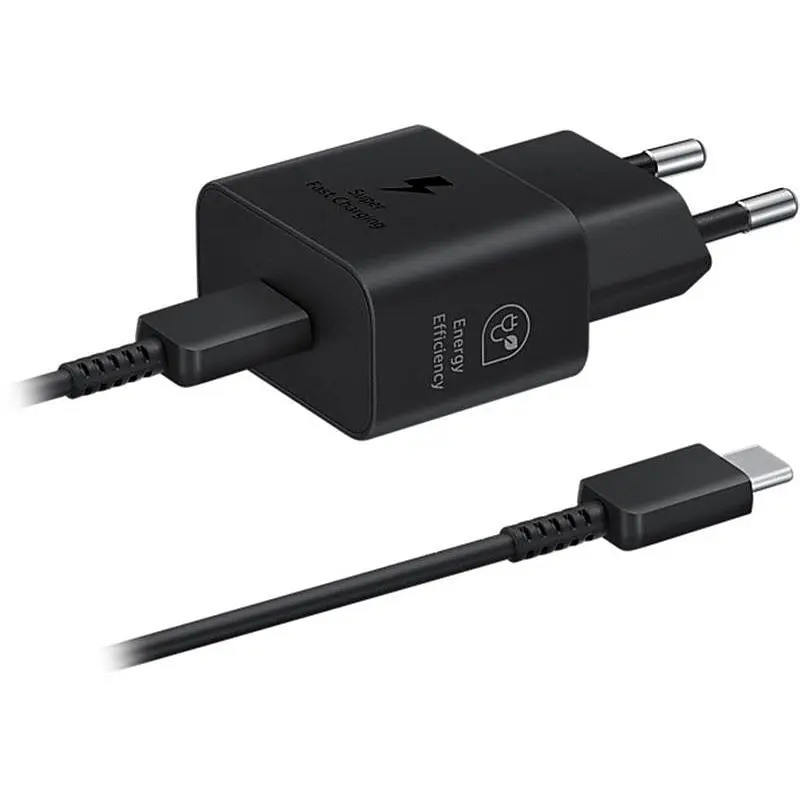 Мережевий зарядний пристрій Samsung Black, 25W + кабель USB Type-C (EP-T2510XBEGEU) - фото 2