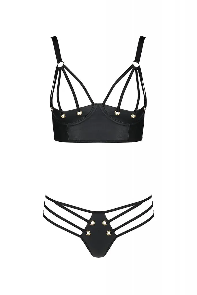 Комплект из экокожи Passion Malwia Bikini black 4XL/5XL - фото 3