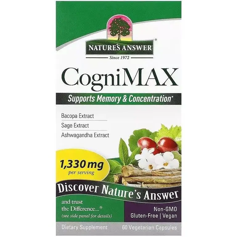 Когнитивный комплекс Nature's Answer CogniMax поддержка памяти и мозга 60 капсул - фото 2