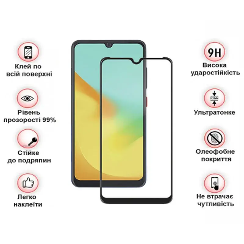 Скло захисне BeCover ZTE Blade A35/A55 Black (712313) - фото 3