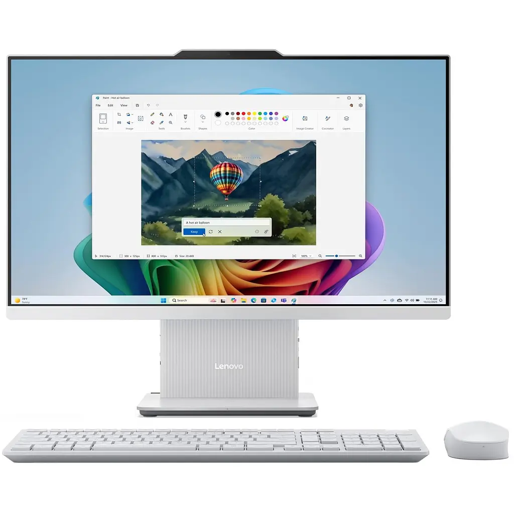 Моноблок Lenovo IdeaCentre AIO 24AKP10 23.8 FHD, Ryzen 7 250, 32 GB, 1 TB, UMA, DOS, Cloud Grey (F0JC001BUO) - фото 8