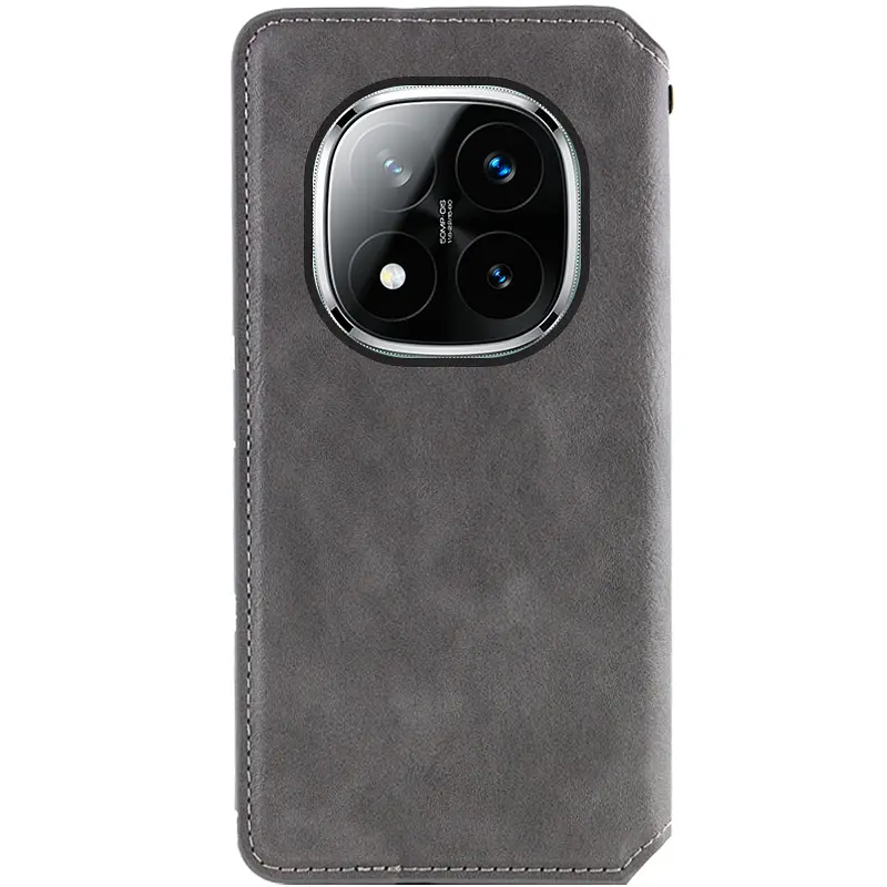Шкіряний чохол-книжка GETMAN Cubic (PU) для Xiaomi Redmi Note 15 Pro 5G Сірий - фото 3