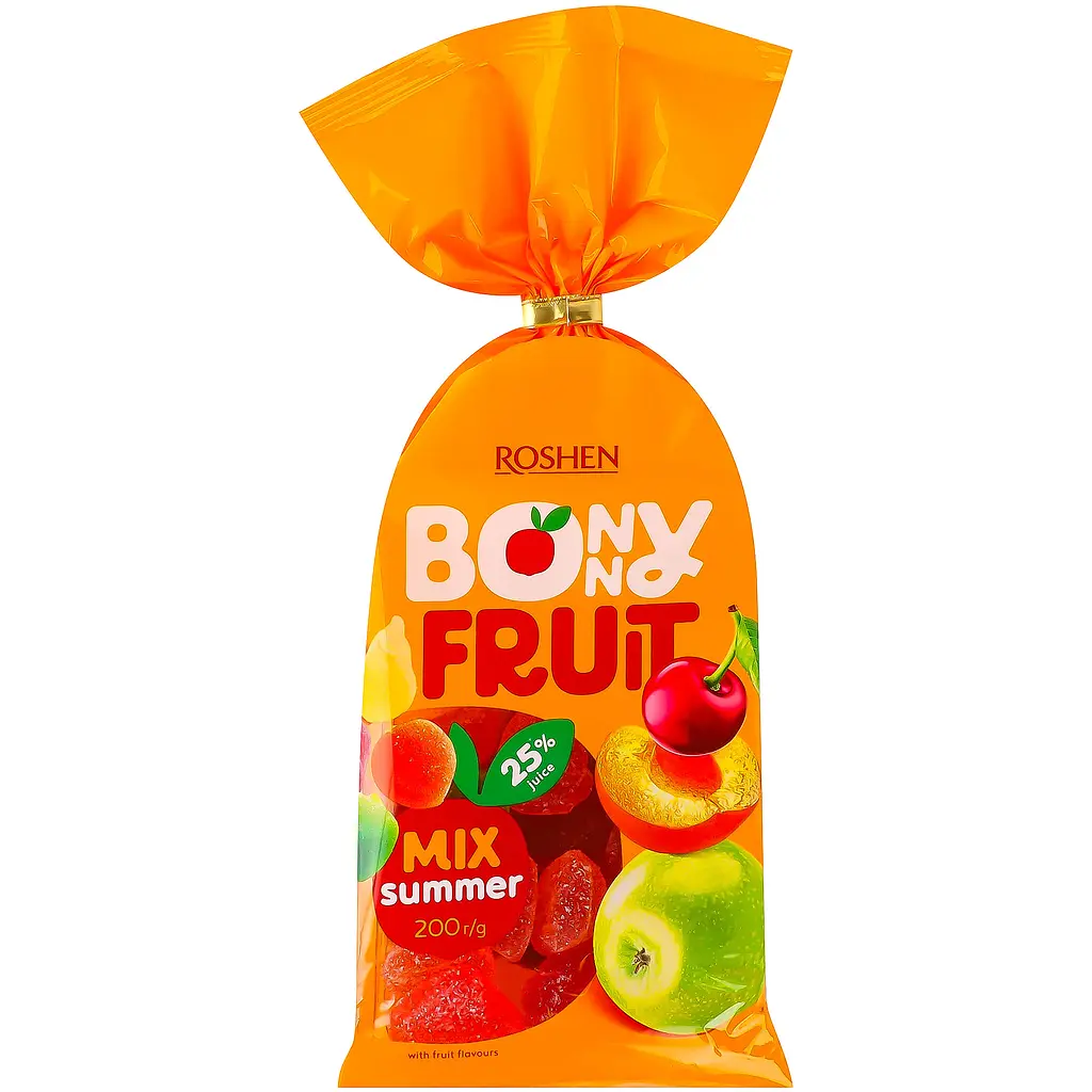 Уцінка. Цукерки Roshen BonnyFruit Літній мікс желейні 200 г (776039)