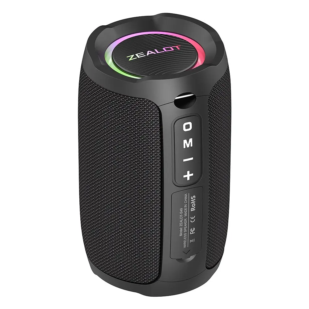 Портативна bluetooth колонка Zealot S49 з LED підсвічуванням чорний - фото 3