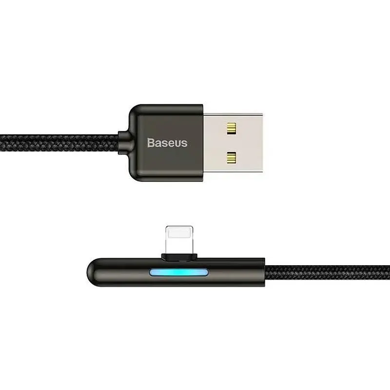 Кабель Baseus Iridescent Lamp Mobile Game Cable USB to Lightning 2.4A 1m CAL7C-A01 Black - фото 3