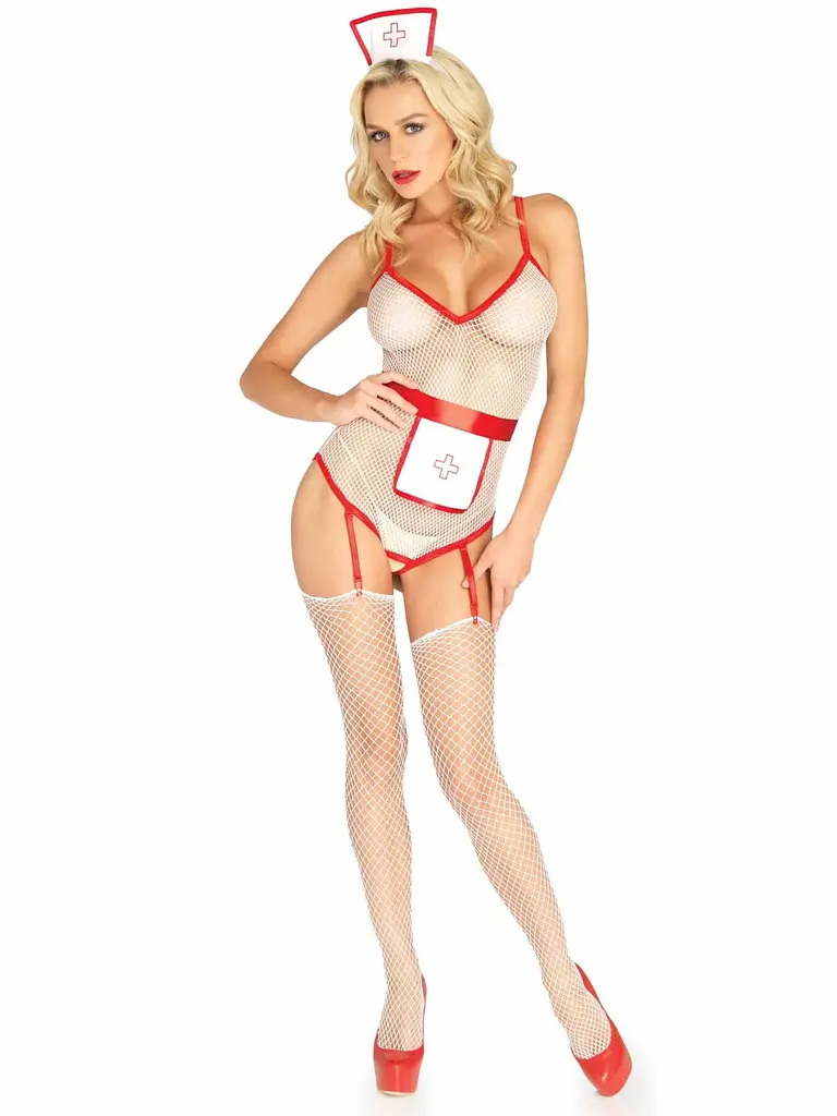 (SALE) Костюм медсестри Leg Avenue Roleplay TLC Nurse One size White - фото 3