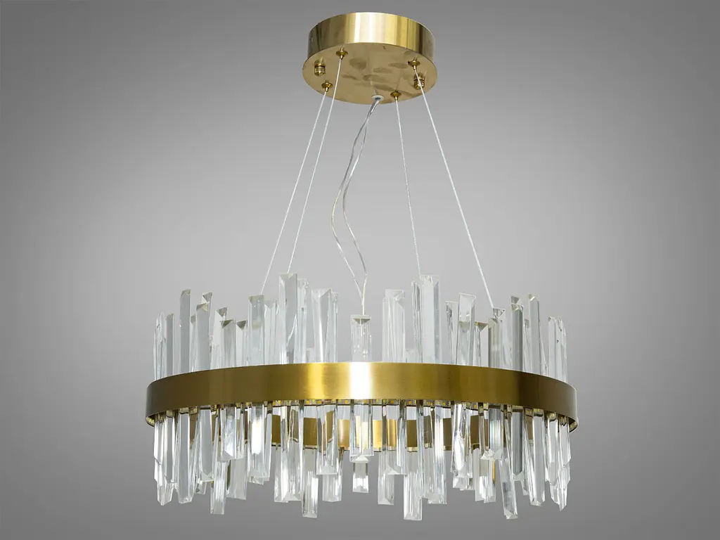 Люстра стельова LED Diasha 836/500BR 105W, 5775 лм, бронза, для вітальні, регульована висота, кришталь - фото 4