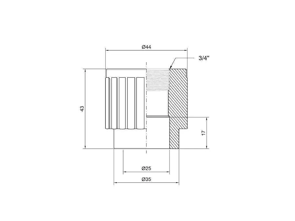 Муфта Thermo Alliance 3/4" d 25мм поліпропіленова 3/4"В для поліпроп. труб (DSB2045) - фото 2