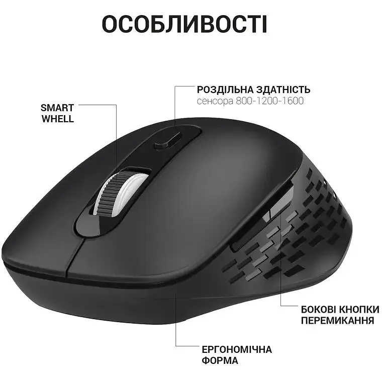 Миша OfficePro Wireless чорна (M230B) - фото 6