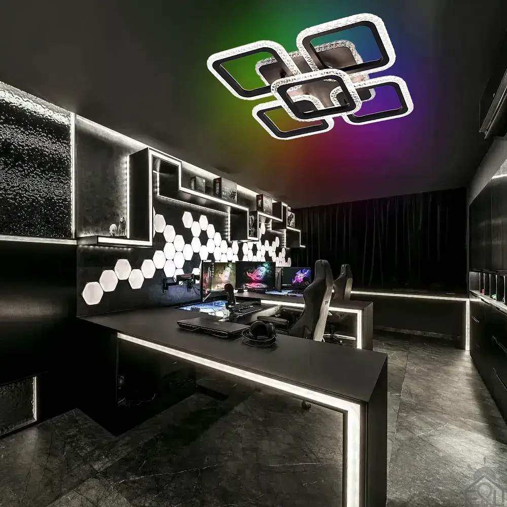 Смарт люстра керована світлодіодна ROOM ICE RGB 6S 70 Вт SMART 380x380x75 мм ESLLSE - фото 8