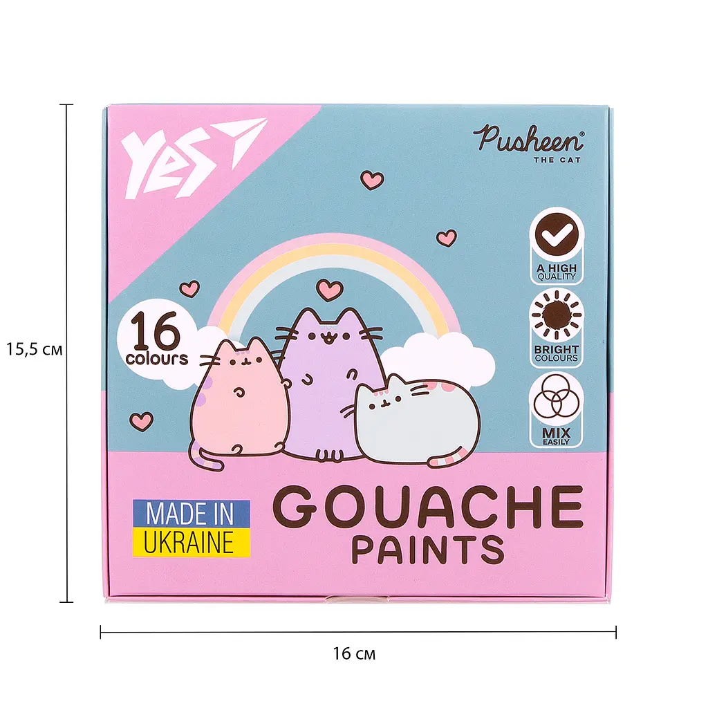Фарби гуашеві Yes Pusheen 16 кольорів 20 мл (230403) - фото 5