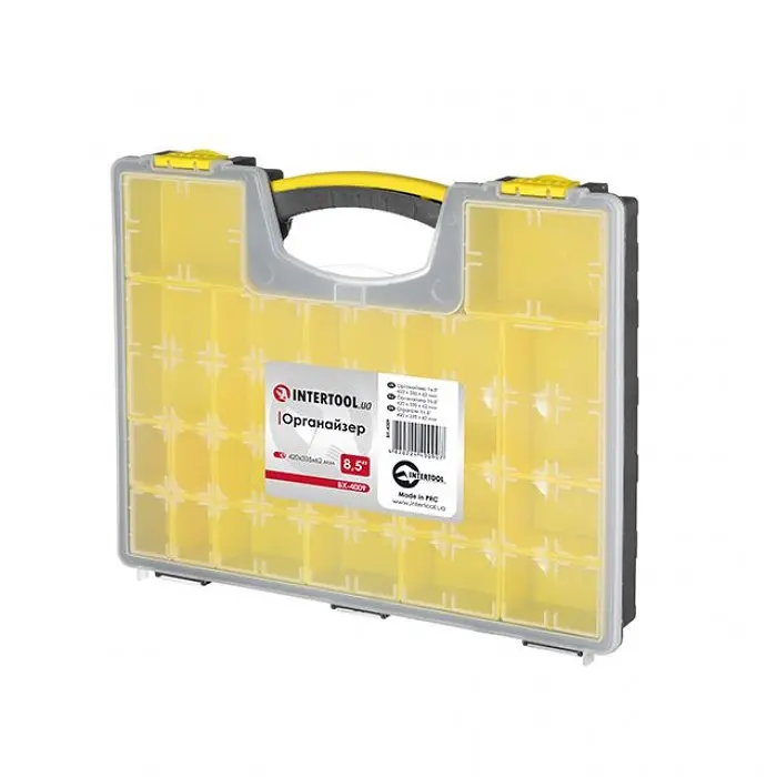 Органайзер коробка з ручкою пластикова 16.5" 420x335x62 мм INTERTOOL BX-4009 - фото 2