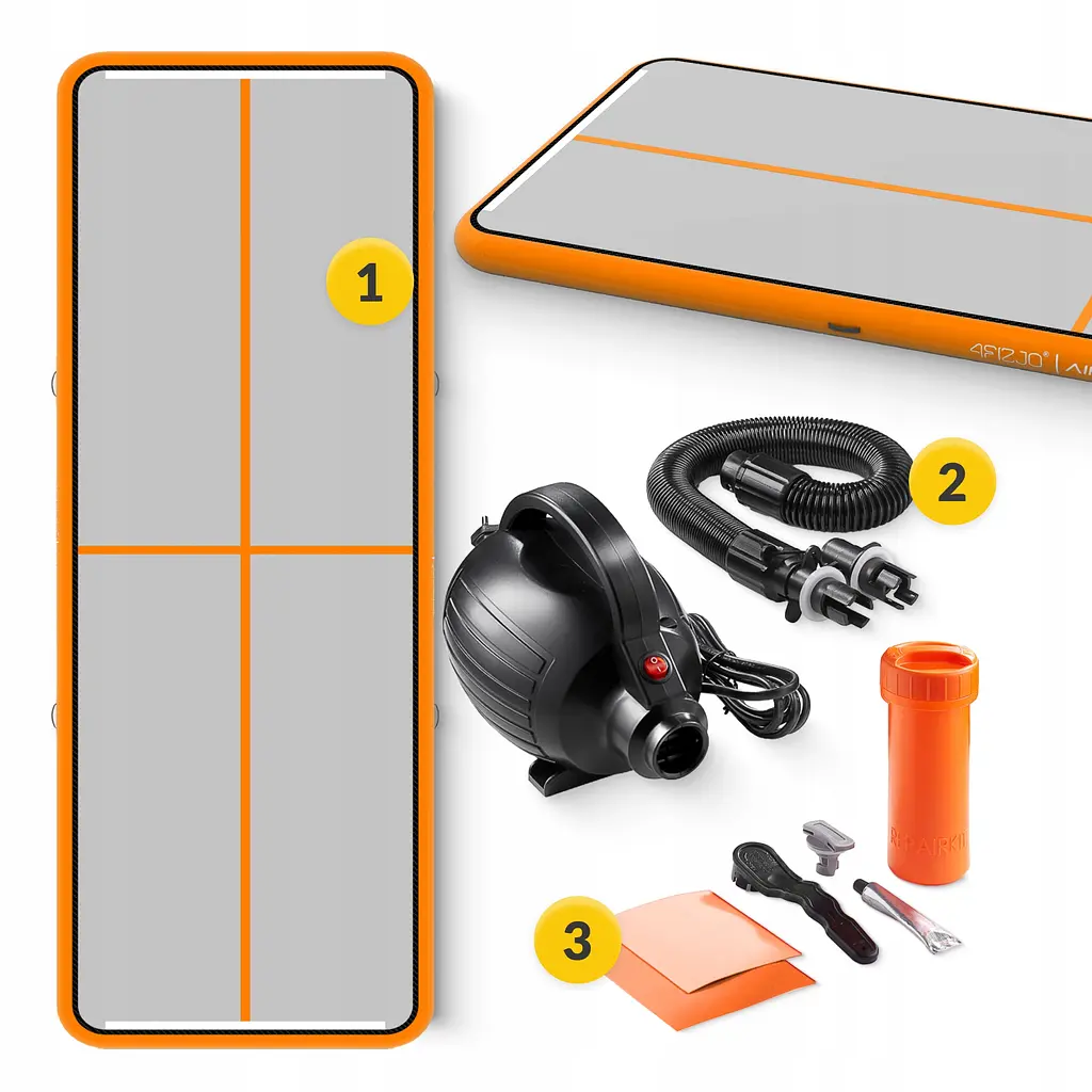 Мат гімнастичний надувний 4FIZJO Air Track Mat 500 x 200 x 20 см White/Orange (P-5907739312051) - фото 3