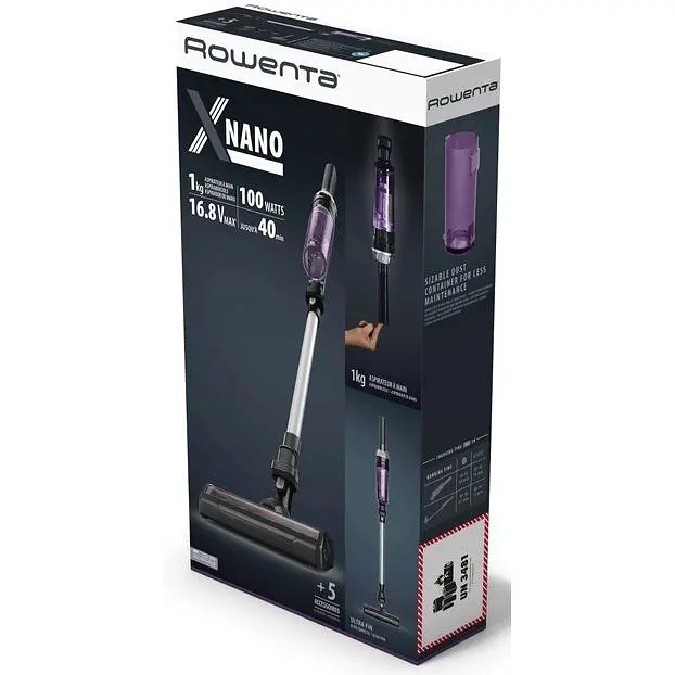Пылесос Rowenta беспроводной X-Nano Essential 100 Вт фиолетово-черный (RH1129WO) - фото 11