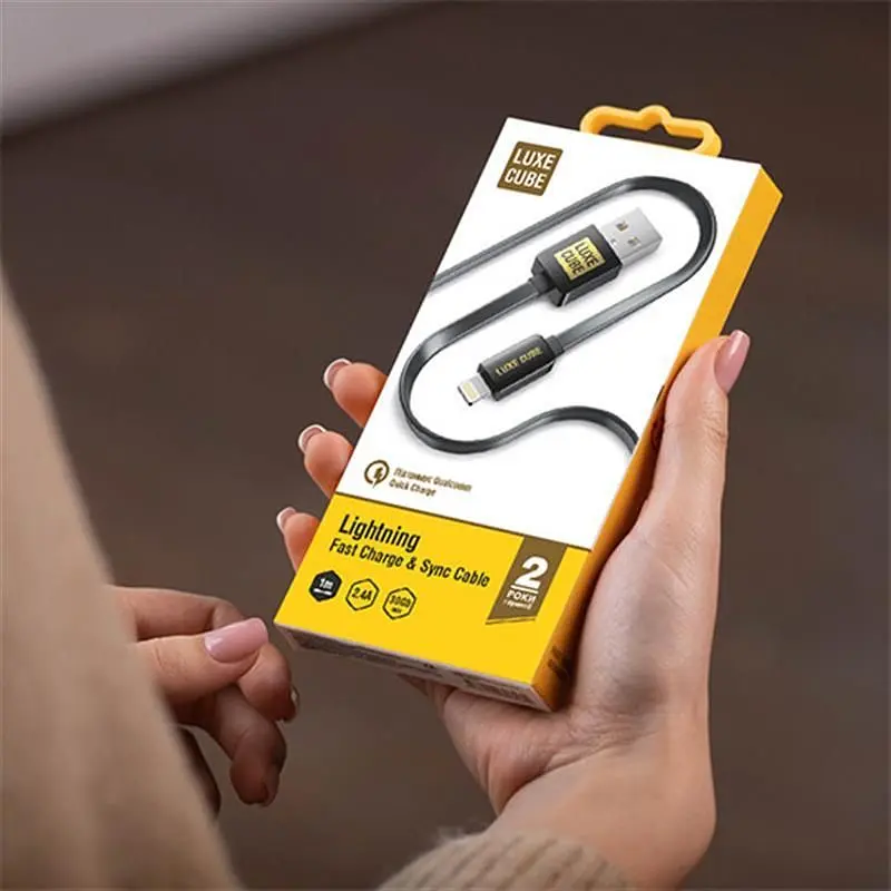 Кабель Luxe Cube Flat USB - Lightning (M/M), 1 м, чорний (2231252964019) - фото 2