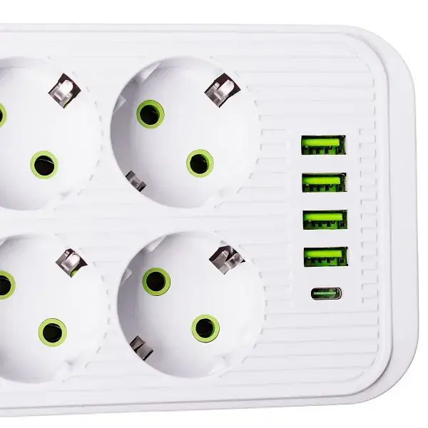 Мережевий фільтр-подовжувач SMART 6 розеток 5 USB 3 метри, білий
 - фото 5