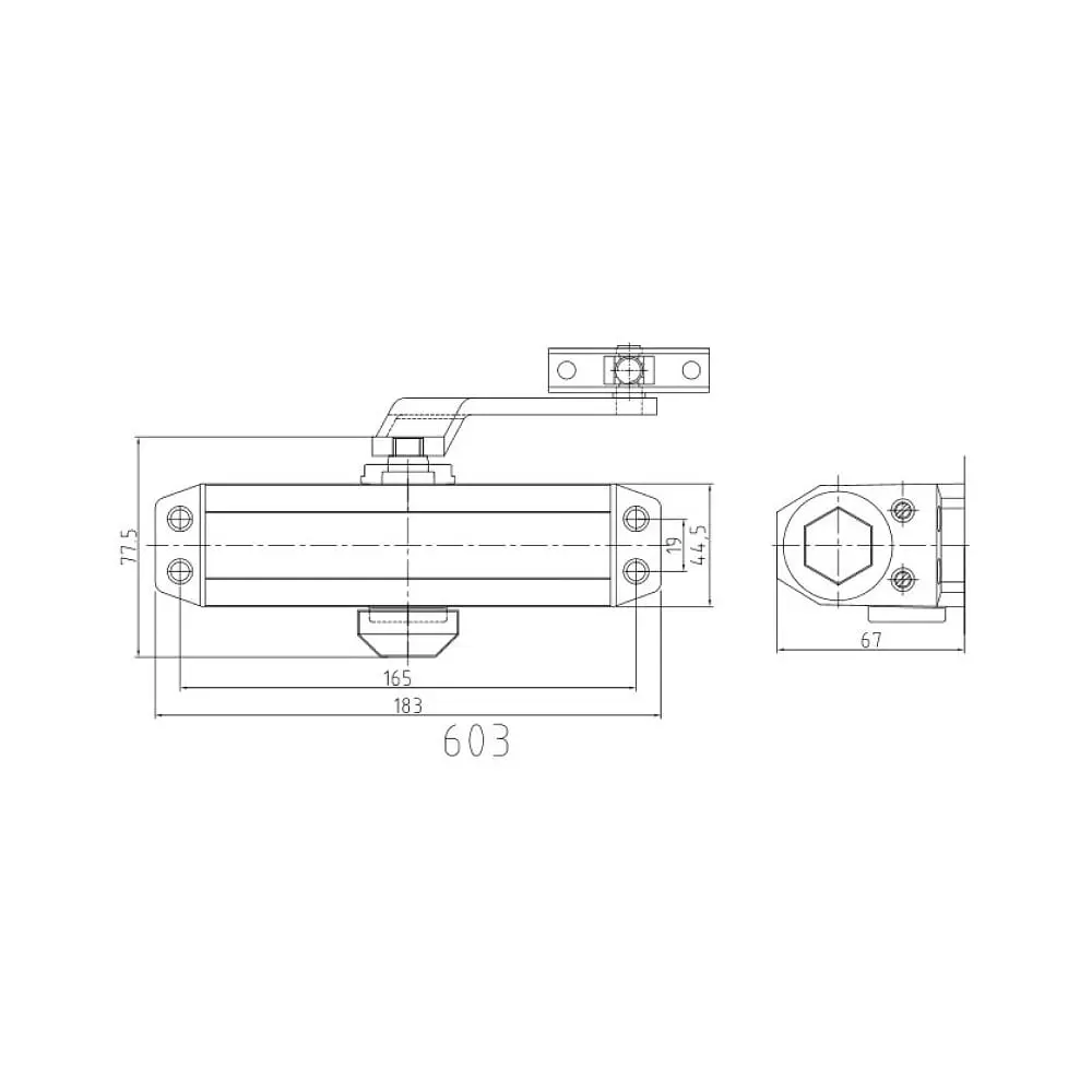 Дверний доводчик Dortec DT-63 Graphite 45-65 кг (63-00067) - фото 9