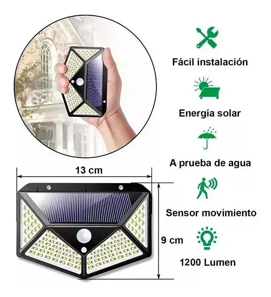 Світильник на сонячній батареї Solar без датчика руху з акумулятором 25 LED чорний duplication - фото 3