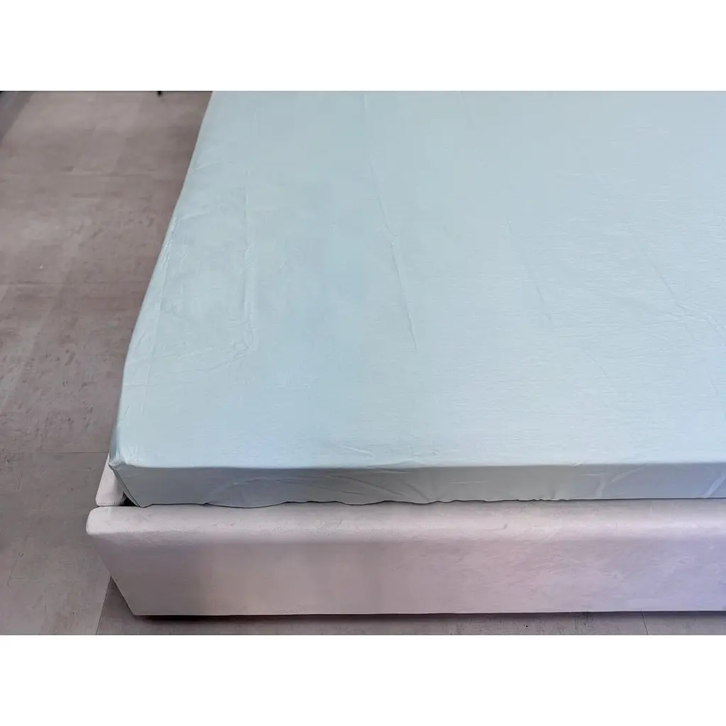 Простирадло Ecotton Aqua Grey на резинці сатин 90х200 см сіро-блакитне (24842) - фото 2