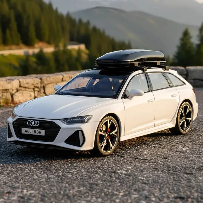 Колекційна металева модель автомобіля АвтоЕксперт Audi RS6 з додатковим багажником на дах, інерцією, світлом та звуком 1:32 - фото 3
