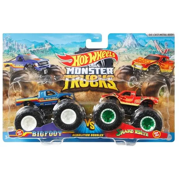 Набор Hot Wheels из 2 машинок-внедорожников серии Monster Trucks в ассортименте (FYJ64) - фото 4