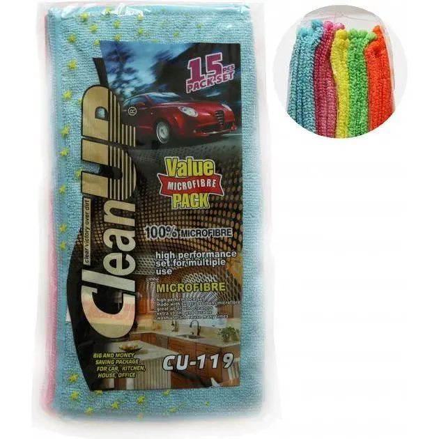 Салфетка CleanUp CU-119 микрофибра универсальная 30x30 см 15 шт. (km-9612) - фото 2