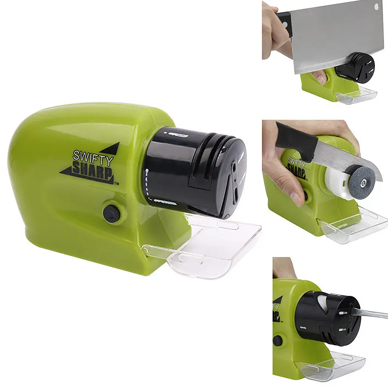 Електрична точила універсальна для ножів та ножиць Swifty Sharp Sharpener зелений - фото 3