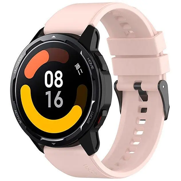 Ремешок GT для Garmin Forerunner Vivo Active 3 Venu Venu Sq Venu Sq 2 Venu 2 Plus Vivo Move - бежево-розовый ширина крепления 20мм силикон Watchbands (W28-0WB23969021) - фото 1