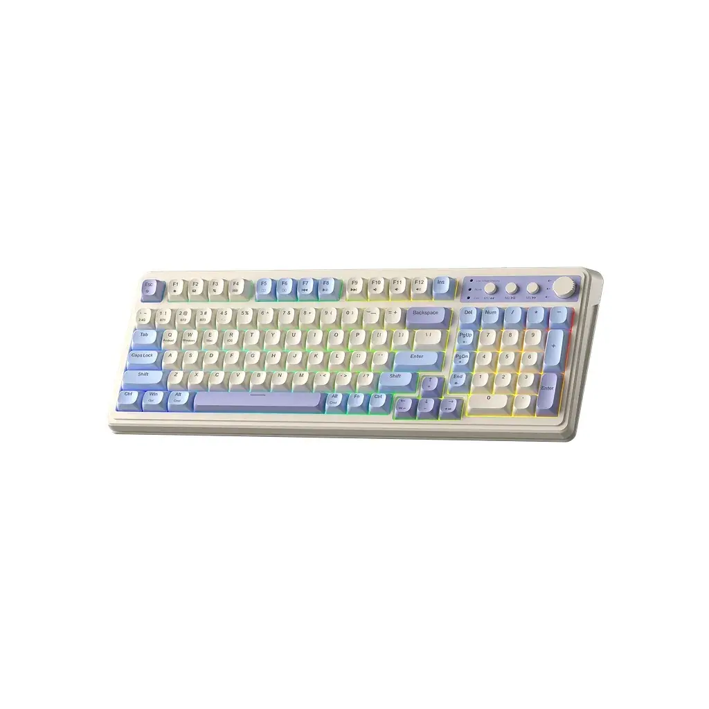 Клавіатура Aula S99 Wireless/Bluetooth/USB UA White/Purple (6948391209906) - фото 2