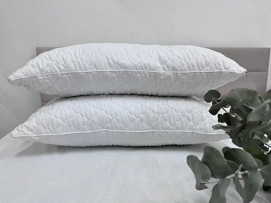 Подушка Ecotton 50х70 см подвійна з чохлом на блискавці із мікрофібри біла White (Novita) (23983) - фото 4