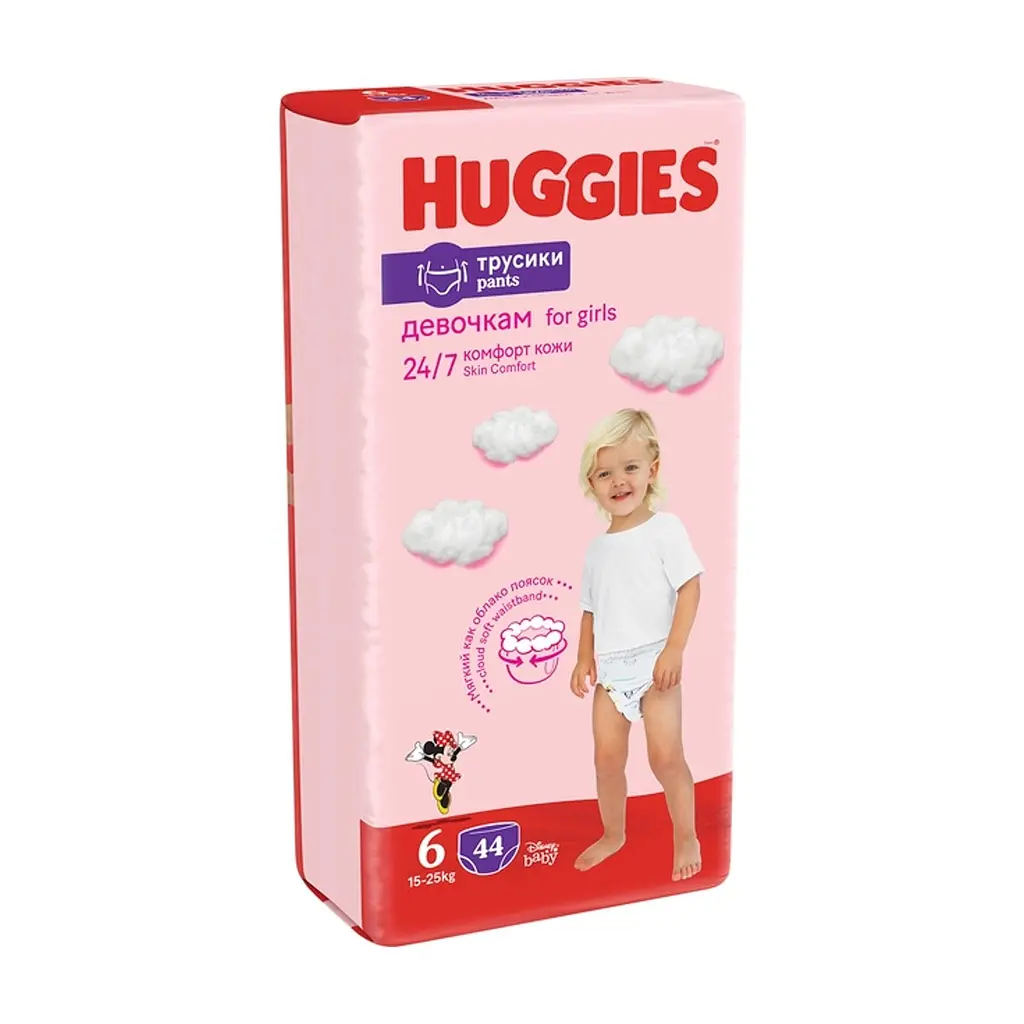 Підгузки Huggies Little Movers/Pants 6 (15-25 кг) для дівчинки 44 шт (5029053547664) - фото 3