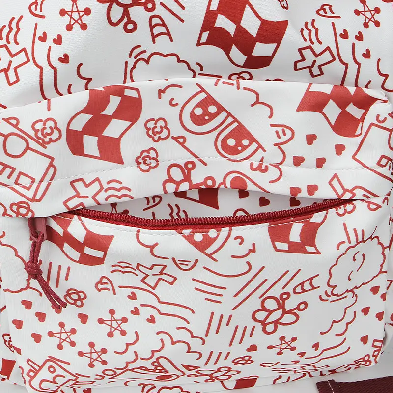 Рюкзак підлітковий No Brand 5154 31х13 см White-Red 13081-84483 - фото 4