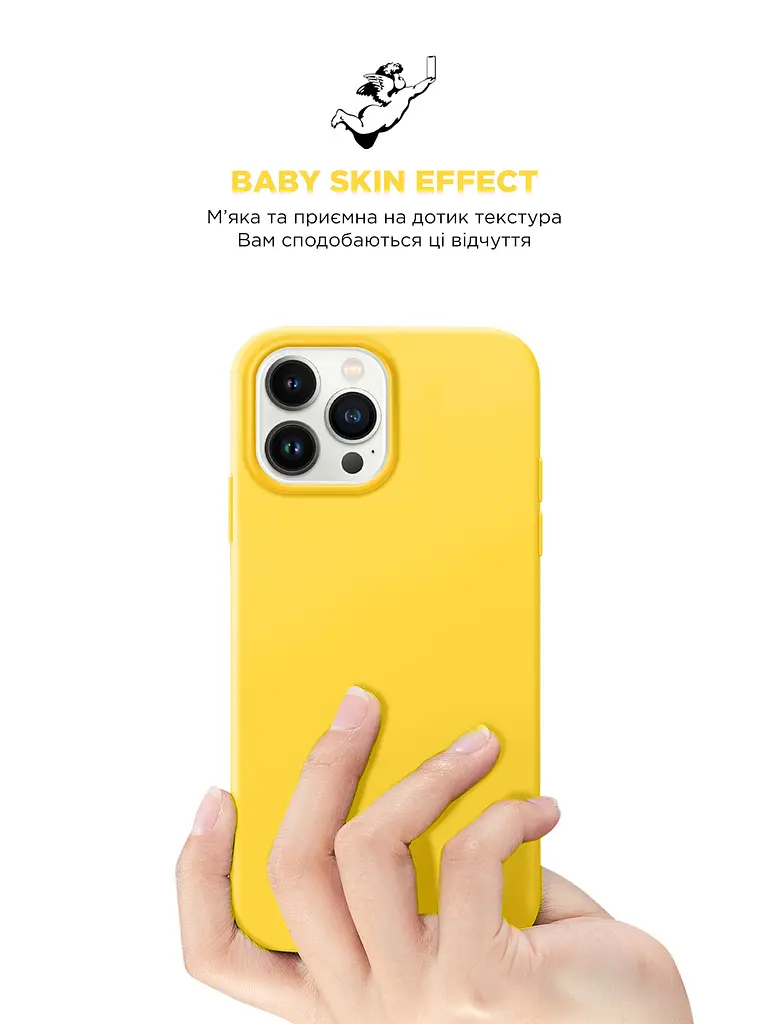 Силиконовый чехол для Apple iPhone 14 Pro Max, ICON2 Case, желтый, противоударный, панель, защита всего корпуса, матовая поверхность Soft Touch, выступает над дисплеем, совместим с защитными стеклами и пленками, с микрофиброй, ArmorStandart (ARM63613) - фото 8