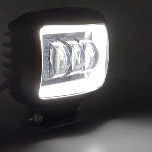 Світлодіодна додаткова LED фара 45W (15W x 3) 10-30V 120х100х60 mm / Лінза з ДХО 1 шт. - фото 2