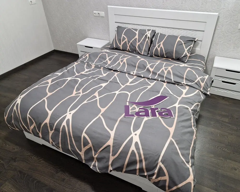 Постільна білизна LARA бязь d11359e160 з простирадлом на резинці 160х200х25 євро 200х220 см - фото 2