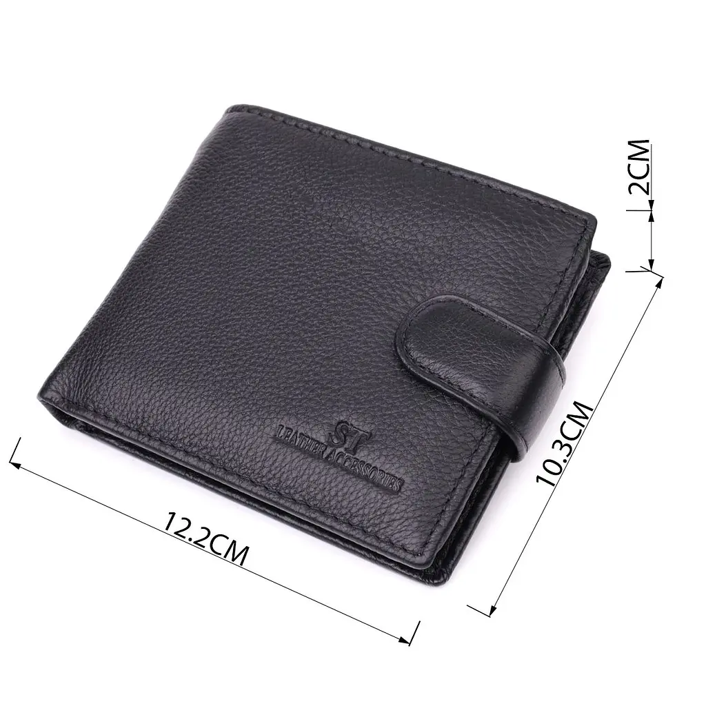 Горизонтальне портмоне для чоловіків із натуральної шкіри ST Leather 22459 чорний - фото 3