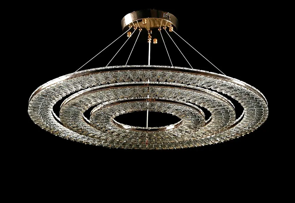Люстра світлодіодна Splendid Ray L9966/800+600+400/3 LED, 145W, золото, білий, для зали, регульована висота - фото 2