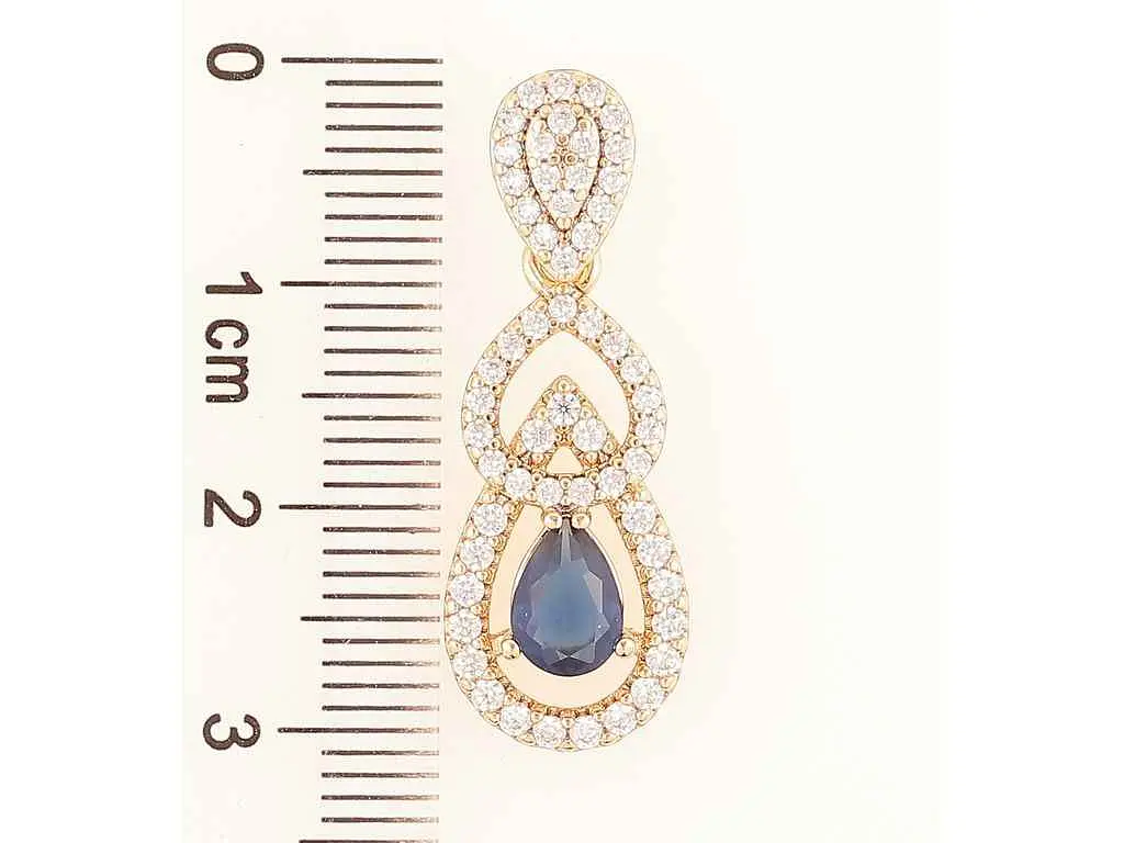 Кулон XUPING Позолота 18K «Витончена підвіска з цирконієм і синім фіанітом» для ланцюжка до 4мм (262284) - фото 2