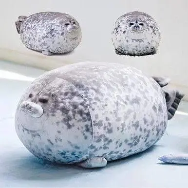 Плюшева реалістична іграшка Тюлень Seal подушка обіймашка антистрес 40 см cірий - фото 3